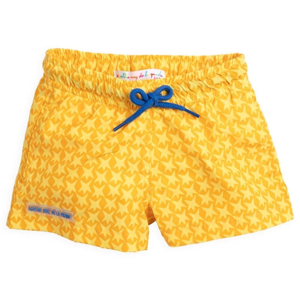 NWT Agatha Ruiz de la Prada Baby Boys Mustard Star Boxer Trunks 12 Months